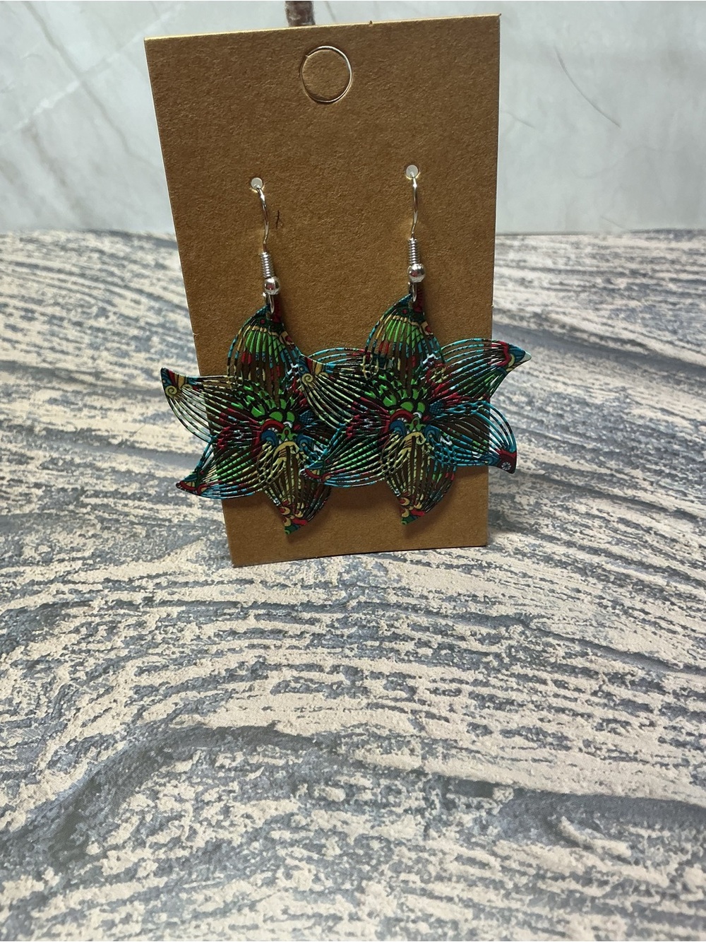 Multi Color Pinwheel Earrings